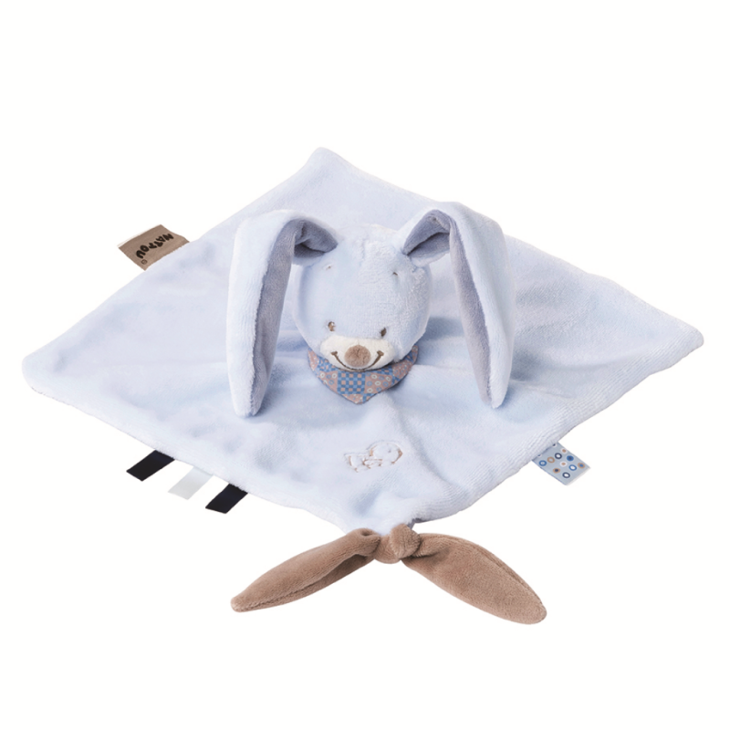  alex et bibou plat lapin bleu beige 